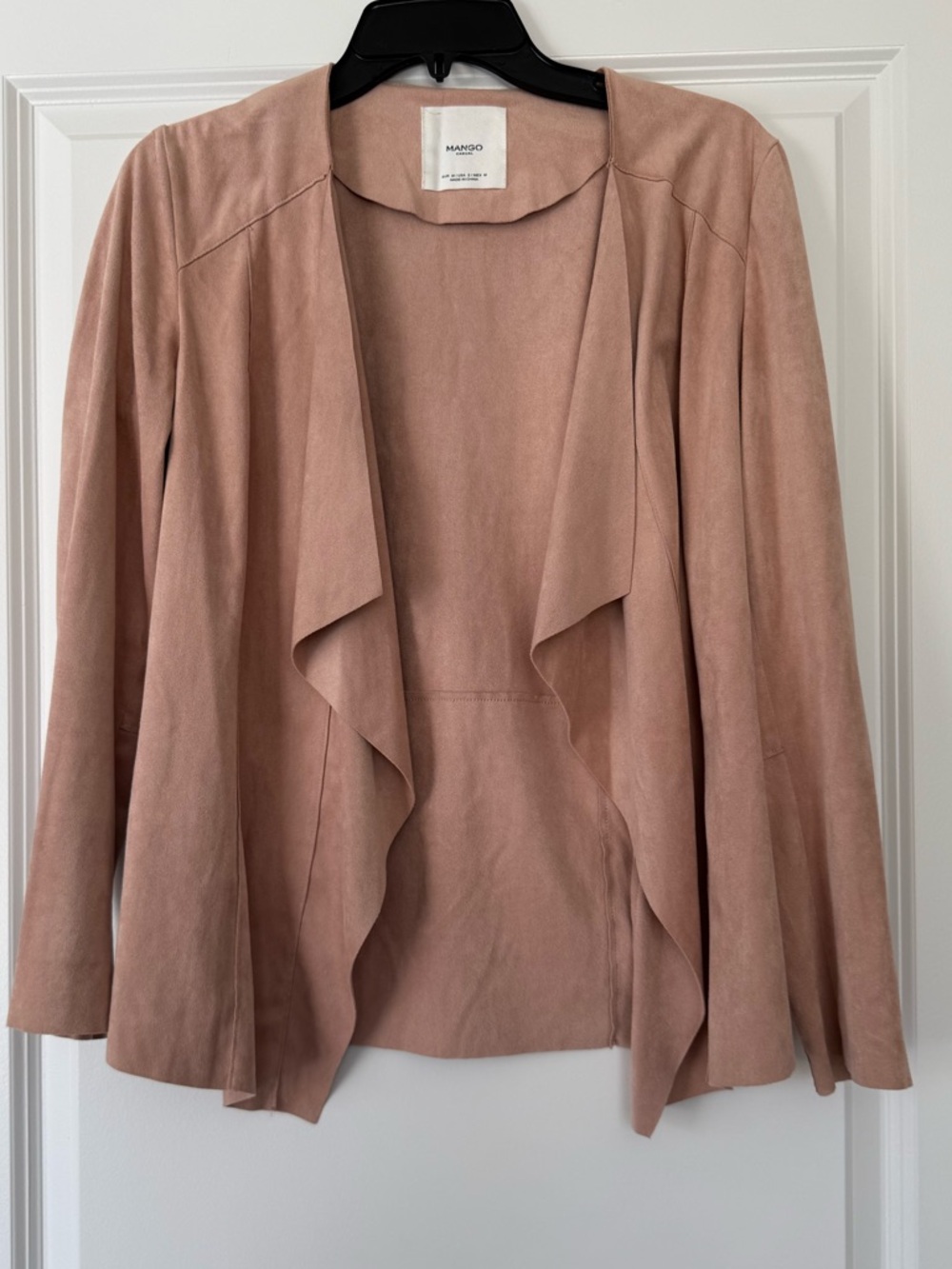 Mango Blush Draped Open-Front Jacket